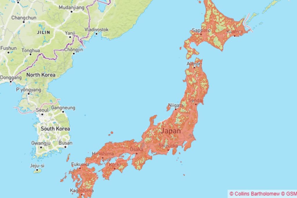 SoftBank network coverage
